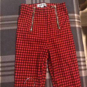 I.AM.GIA double zip checkered skinny pants
